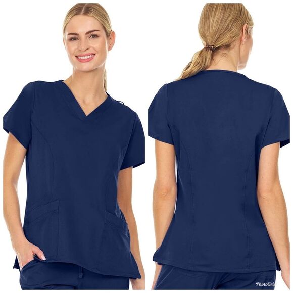 Mini Marilyn By MediChic Women’s Blue‎ Scrub Top Size 2X - Picture 1 of 9